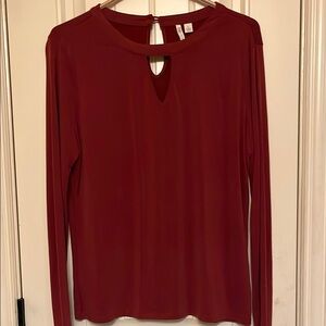 Women's Red Long Sleeve Top